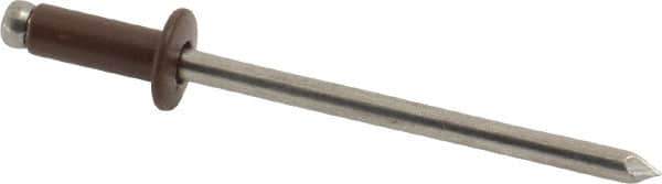 Marson - Button Head Aluminum Open End Blind Rivet - Aluminum Mandrel, 0.126" to 0.187" Grip, 1/4" Head Diam, 0.129" to 0.133" Hole Diam, 0.337" Length Under Head, 1/8" Body Diam - USA Tool & Supply