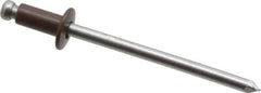 Marson - Button Head Aluminum Open End Blind Rivet - Aluminum Mandrel, 0.063" to 1/8" Grip, 1/4" Head Diam, 0.129" to 0.133" Hole Diam, 0.275" Length Under Head, 1/8" Body Diam - USA Tool & Supply