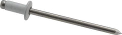 Marson - Button Head Aluminum Open End Blind Rivet - Aluminum Mandrel, 0.063" to 1/8" Grip, 1/4" Head Diam, 0.129" to 0.133" Hole Diam, 0.275" Length Under Head, 1/8" Body Diam - USA Tool & Supply