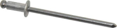 Marson - Button Head Aluminum Open End Blind Rivet - Steel Mandrel, 1/32" to 1/8" Grip, 1/4" Head Diam, 0.129" to 0.133" Hole Diam, 0.275" Length Under Head, 1/8" Body Diam - USA Tool & Supply