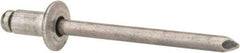 Marson - Button Head Aluminum Open End Blind Rivet - Steel Mandrel, 0.032" to 1/8" Grip, 3/8" Head Diam, 0.192" to 0.196" Hole Diam, 0.325" Length Under Head, 3/16" Body Diam - USA Tool & Supply