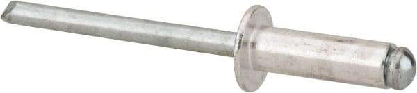 Marson - Button Head Aluminum Open End Blind Rivet - Steel Mandrel, 5/16" to 3/8" Grip, 3/8" Head Diam, 0.192" to 0.196" Hole Diam, 0.575" Length Under Head, 3/16" Body Diam - USA Tool & Supply