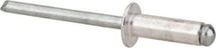 Marson - Button Head Aluminum Open End Blind Rivet - Steel Mandrel, 5/16" to 3/8" Grip, 3/8" Head Diam, 0.192" to 0.196" Hole Diam, 0.575" Length Under Head, 3/16" Body Diam - USA Tool & Supply