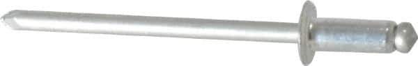 Marson - Button Head Stainless Steel Open End Blind Rivet - Stainless Steel Mandrel, 0.126" to 3/16" Grip, 1/4" Head Diam, 0.129" to 0.133" Hole Diam, 0.337" Length Under Head, 1/8" Body Diam - USA Tool & Supply