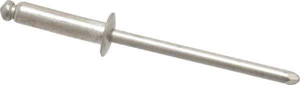 Marson - Button Head Stainless Steel Open End Blind Rivet - Stainless Steel Mandrel, 5/16" to 3/8" Grip, 1/4" Head Diam, 0.129" to 0.133" Hole Diam, 0.525" Length Under Head, 1/8" Body Diam - USA Tool & Supply