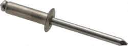 Marson - Button Head Stainless Steel Open End Blind Rivet - Stainless Steel Mandrel, 0.376" to 1/2" Grip, 3/8" Head Diam, 0.192" to 0.196" Hole Diam, 0.7" Length Under Head, 3/16" Body Diam - USA Tool & Supply