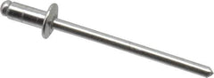 Marson - Button Head Aluminum Open End Blind Rivet - Aluminum Mandrel, 1/32" to 1/8" Grip, 1/4" Head Diam, 0.129" to 0.133" Hole Diam, 0.275" Length Under Head, 1/8" Body Diam - USA Tool & Supply