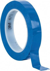 3M - Blue Solid Color Vinyl Tape - 3/4" Wide x 108' Long x 5.2 mil Thick, General Traffic - USA Tool & Supply