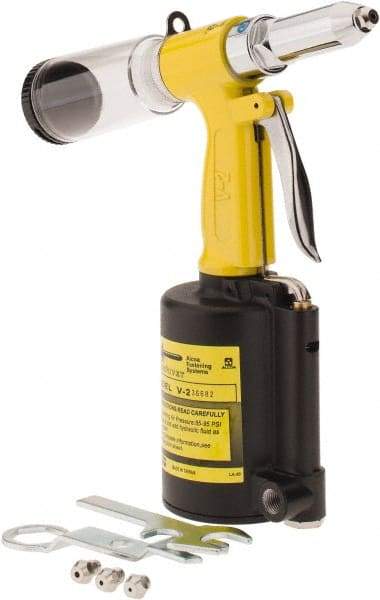 Marson - Up to 3/16" Capacity, Trigger Air Riveter - 0.551" Long Stroke, 1/4" Inlet, V-2 - USA Tool & Supply