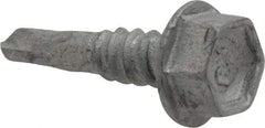Buildex - #10, Hex Washer Head, Hex Drive, 3/4" Length Under Head, #1 Point, Self Drilling Screw - Steel - USA Tool & Supply