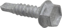 Buildex - #10, Hex Washer Head, Hex Drive, 3/4" Length Under Head, #3 Point, Self Drilling Screw - Steel - USA Tool & Supply