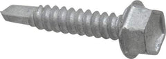 Buildex - #10, Hex Washer Head, Hex Drive, 1" Length Under Head, #3 Point, Self Drilling Screw - Steel - USA Tool & Supply