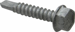 Buildex - #10, Hex Washer Head, Hex Drive, 1" Length Under Head, #3 Point, Self Drilling Screw - Steel - USA Tool & Supply