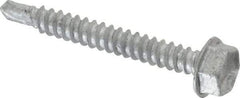 Buildex - #10, Hex Washer Head, Hex Drive, 1-1/2" Length Under Head, #3 Point, Self Drilling Screw - Steel - USA Tool & Supply