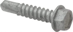Buildex - #12, Hex Washer Head, Hex Drive, 1" Length Under Head, #3 Point, Self Drilling Screw - Steel - USA Tool & Supply