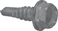 Buildex - 1/4", Hex Washer Head, Hex Drive, 3/4" Length Under Head, #3 Point, Self Drilling Screw - Steel - USA Tool & Supply