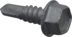 Buildex - 1/4", Hex Washer Head, Hex Drive, 3/4" Length Under Head, #3 Point, Self Drilling Screw - Steel - USA Tool & Supply