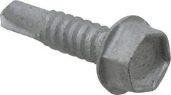 Buildex - 1/4", Hex Washer Head, Hex Drive, 1" Length Under Head, #3 Point, Self Drilling Screw - Steel - USA Tool & Supply