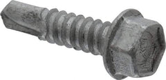 Buildex - 1/4", Hex Washer Head, Hex Drive, 1" Length Under Head, #3 Point, Self Drilling Screw - Steel - USA Tool & Supply