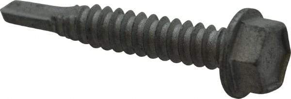 Buildex - 1/4", Hex Washer Head, Hex Drive, 1-1/2" Length Under Head, #3 Point, Self Drilling Screw - Steel - USA Tool & Supply