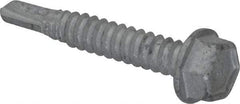 Buildex - 1/4", Hex Washer Head, Hex Drive, 1-1/2" Length Under Head, #3 Point, Self Drilling Screw - Steel - USA Tool & Supply