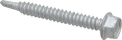 Buildex - 1/4", Hex Washer Head, Hex Drive, 2" Length Under Head, #3 Point, Self Drilling Screw - Steel - USA Tool & Supply