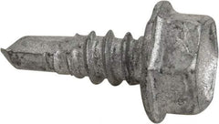 Buildex - #10, Hex Washer Head, Hex Drive, 1/2" Length Under Head, #3 Point, Self Drilling Screw - Steel - USA Tool & Supply
