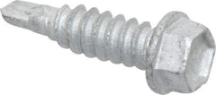 Buildex - 1/4", Hex Washer Head, Hex Drive, 7/8" Length Under Head, #1 Point, Self Drilling Screw - Steel - USA Tool & Supply