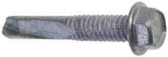 Buildex - #12, Hex Washer Head, Hex Drive, 1-1/4" Length Under Head, #5 Point, Self Drilling Screw - Steel - USA Tool & Supply