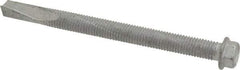 Buildex - 1/4", Hex Washer Head, Hex Drive, 3" Length Under Head, #5 Point, Self Drilling Screw - Steel - USA Tool & Supply