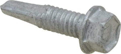 Buildex - #12, Hex Washer Head, Hex Drive, 7/8" Length Under Head, #4 Point, Self Drilling Screw - Steel - USA Tool & Supply