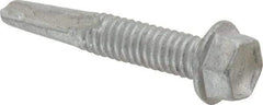 Buildex - #12, Hex Washer Head, Hex Drive, 1-1/4" Length Under Head, #4.5 Point, Self Drilling Screw - Steel - USA Tool & Supply