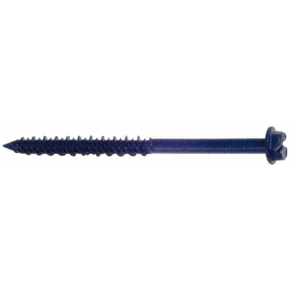 Red Head - 3/16" Diam, 3-1/4" Length Under Head, Hex Drive, Concrete Screw & Masonry Fastener - USA Tool & Supply