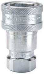 Parker - 7/8-14 SAE ORB Steel Hydraulic Hose Female Straight Thread Coupler - 4,000 psi - USA Tool & Supply