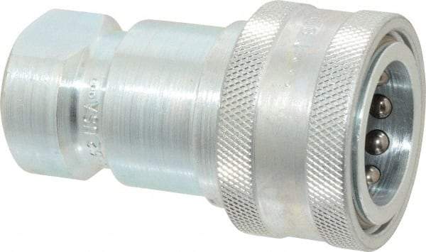 Parker - 3/4 NPTF Steel Hydraulic Hose Female Pipe Thread Coupler - 2,500 psi - USA Tool & Supply