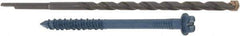 Made in USA - 1/4" Diam, 3-1/4" Length Under Head, Hex Drive, Concrete Screw & Masonry Fastener - Steel, Blue Climaseal Finish, Includes Drill Bit - USA Tool & Supply