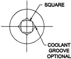 Parlec - 0.59" Tap Shank Diam, 0.442" Tap Square Size, 3/4" Tap, - 0.7" Projection, 1-1/4" Shank OD, Through Coolant, Series Numertap 700 - Exact Industrial Supply