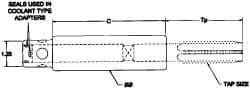 Parlec - 1-5/16" Tap Shank Diam, 0.984" Tap Square Size, 1-1/4" Pipe Tap, - 3.7" Projection, 1-1/4" Shank OD, Series Numertap 770 - Exact Industrial Supply