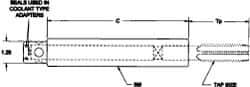 Parlec - 5/16" Tap Shank Diam, 0.234" Tap Square Size, 1/16" Pipe Tap, - 6.7" Projection, 1-1/4" Shank OD, Through Coolant, Series Numertap 770 - Exact Industrial Supply