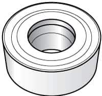 Kennametal - RCGT1204M0 MS Grade KC5010 Carbide Turning Insert - TiAlN Finish, Round, 12mm Inscr Circle, 3/16" Thick - USA Tool & Supply