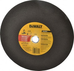 DeWALT - 12" Aluminum Oxide Cutoff Wheel - 7/64" Thick, 1" Arbor, 5,000 Max RPM, Use with Stationary Tools - USA Tool & Supply