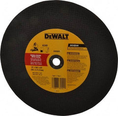 DeWALT - 10" 24 Grit Aluminum Oxide Cutoff Wheel - 7/64" Thick, 5/8" Arbor, 6,100 Max RPM, Use with Stationary Tools - USA Tool & Supply