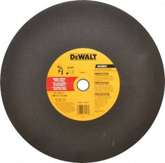 DeWALT - 16" Aluminum Oxide Cutoff Wheel - 7/64" Thick, 1" Arbor, 3,800 Max RPM, Use with Stationary Tools - USA Tool & Supply