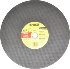DeWALT - 14" Aluminum Oxide Cutoff Wheel - 1/8" Thick, 1" Arbor, 5,500 Max RPM, Use with Circular Saws - USA Tool & Supply