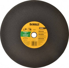 DeWALT - 14" Silicon Carbide Cutoff Wheel - 1/8" Thick, 1" Arbor, 5,500 Max RPM, Use with Circular Saws - USA Tool & Supply