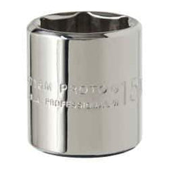 Proto - 1/4" Drive, Standard Hand Socket - 6 Points, 7/8" OAL, Alloy Steel, Chrome Finish - USA Tool & Supply