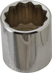 Proto - 3/8" Drive, Standard Hand Socket - 12 Points, 1-5/16" OAL, Chrome Vanadium, Chrome Finish - USA Tool & Supply