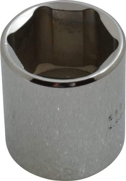 Proto - 3/8" Drive, Standard Hand Socket - 6 Points, 1-3/16" OAL, Chrome Vanadium, Chrome Finish - USA Tool & Supply