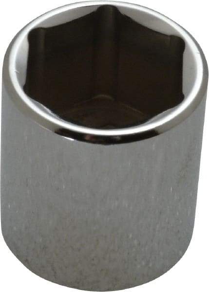 Proto - 3/8" Drive, Standard Hand Socket - 6 Points, 1-3/16" OAL, Chrome Vanadium, Chrome Finish - USA Tool & Supply