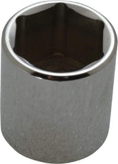 Proto - 3/8" Drive, Standard Hand Socket - 6 Points, 1-3/16" OAL, Chrome Vanadium, Chrome Finish - USA Tool & Supply